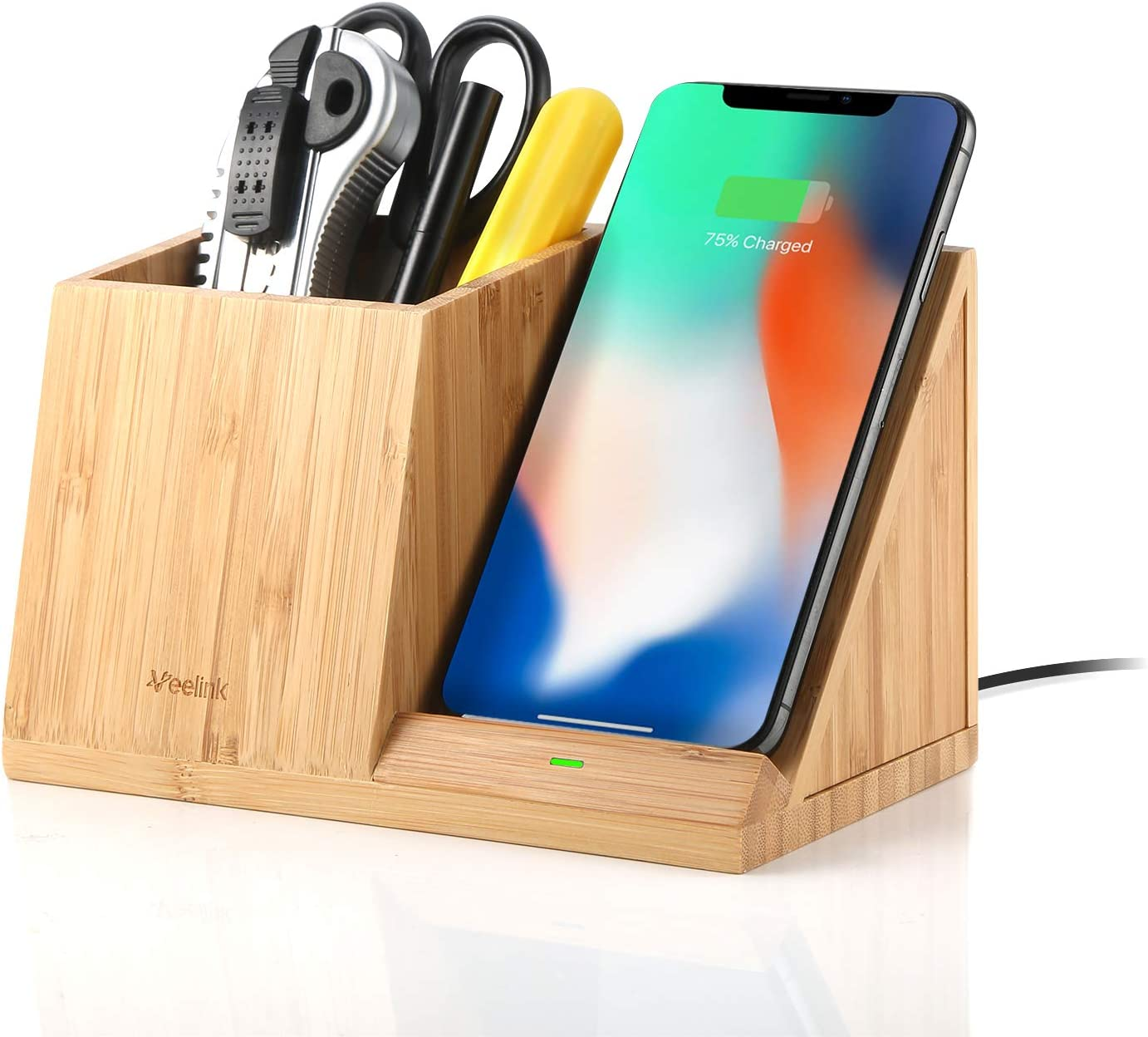 Veelink Bamboo Wireless Charger Organizer