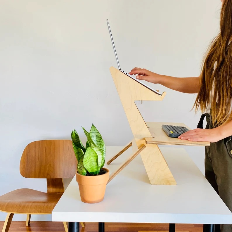 Modern Wood Standing Desk Converter