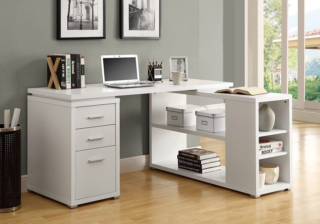 Monarch White Corner Desk