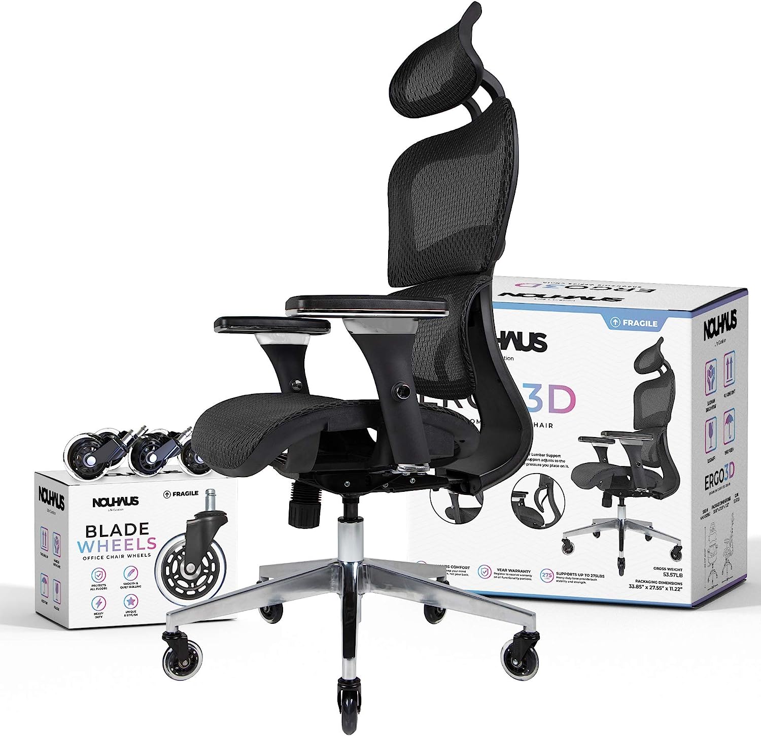Nouhaus Ergo3D Office Chair For Neck Pain